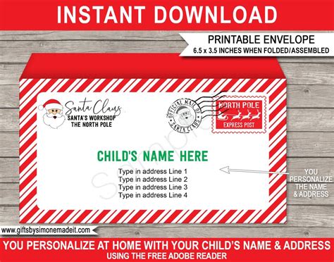 Free Printable North Pole Envelope Template Free Printable