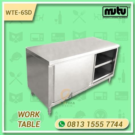 Jual Meja Kabinet Dapur Stainless Pintu Geser Cabinet Sliding Door WTE