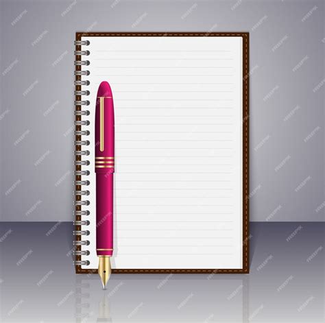 Premium Vector | Realistic spiral notepad and pen.