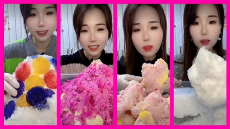 Asmr Refrozen Shaved Ice Eating With Jewelry Pieces Ice Chips Youtube