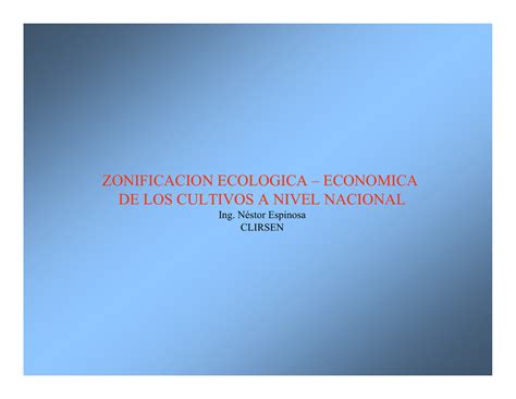 Zonificación ecológica de los cultivos en ecuador