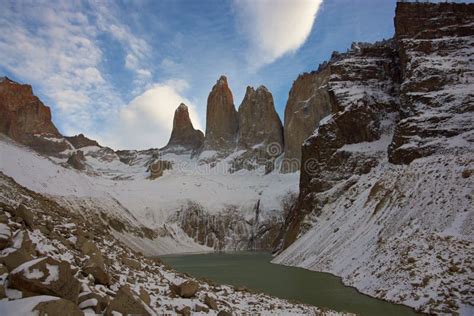 Torres del Paine in Winter stock image. Image of wilderness - 55903945