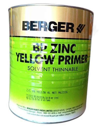 Berger Bp Zinc Yellow Primer Ltr At Rs Litre In Valsad Id