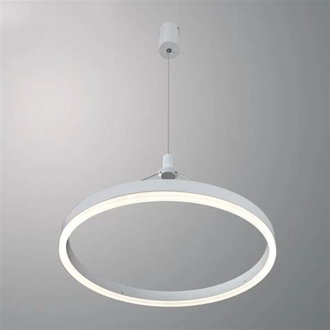 Modern Slim Circle Ring Led Pendant Light Aluminum Acrylic Circular