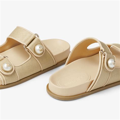 Fayence Sandal Sandalen Aus Naturfarbenem Bast Und Leder Jimmy Choo