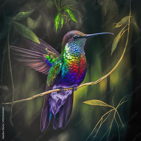 Kolibri, made by AI, künstliche Intelligenz, AI Art Stock Illustration | Adobe Stock