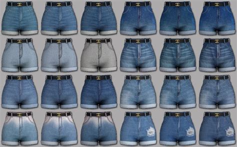 Belt Short Denim Euno Sims In 2024 Sims 4 Men Clothing Sims Sims