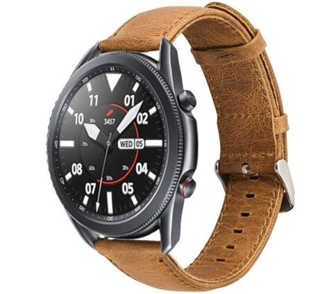 Samsung Galaxy Watch Mm Leren Bandje Bruin Smartwatchbanden Nl