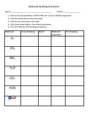 Molecule Building Simulation Vsepr Phet Pdf Molecule Building