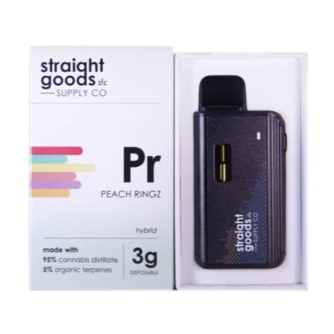 Straight Goods Supply Co Disposable Pen 3g Peach Ringz Buy Weed