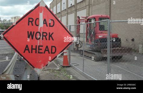 Road construction ahead sign Stock Videos & Footage - HD and 4K Video Clips - Alamy