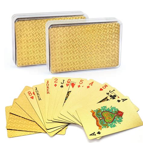 Lotfancy 2 Deck 24k Gold Foil Playing Cards With Box