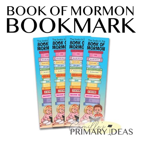 Book Of Mormom Bookmark Free Printable Camille S Primary Ideas