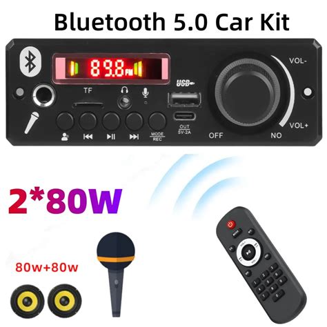 80w Amplificador Bluetooth 5 0 Mp3 Decodificador Placa 12v Carro Mp3