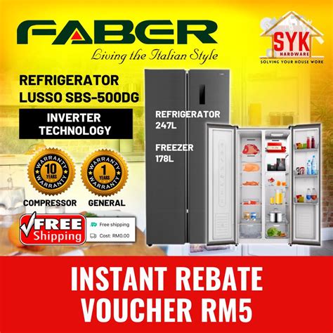 Syk Free Shipping Faber Lusso Series Sbs Dg Refrigerator Door