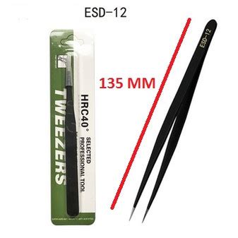 Jual Pinset Tweezer Tweezers Lurus Lancip ESD 12 135mm 13 5cm HRC40