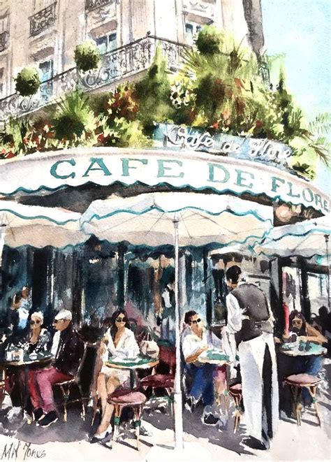 The Cafe De Flore Painting by Monika Jones | Saatchi Art