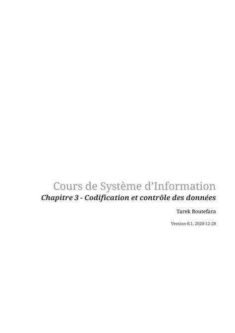 Support Si Chapitre 3 Cours De Système Dinformation Chapitre 3