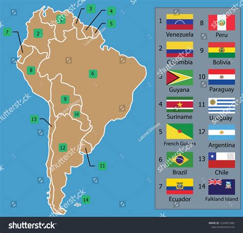 South Asian Map South Asian Countries Stock Vector (Royalty Free) 1224651082 | Shutterstock