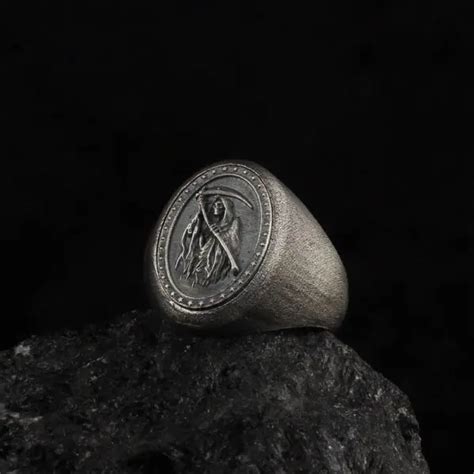 Grim Reaper Ring - Sterling Silver - espadasilver.com