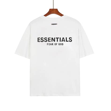 FEAR OF GOD FOG Linha Dupla ESSENTIALS Letras Gravadas Manga Curta