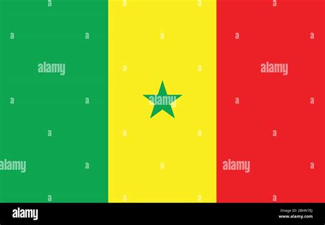 Senegal Flag Vector Graphic Rectangle Senegalese Flag Illustration