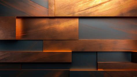 Premium AI Image Copper Wall Background With A Geometric Pattern Of