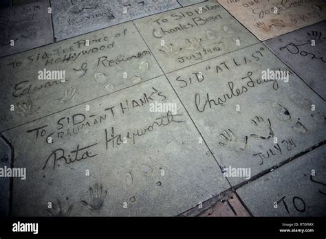 Handprints and footprints at Grauman's Chinese Theatre, Hollywood ...