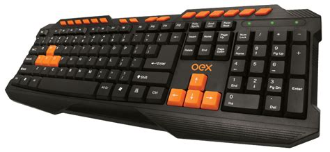 Teclado Gamer Oex Action Multimídia USB TC 200 Preto Laranja HARDBOX