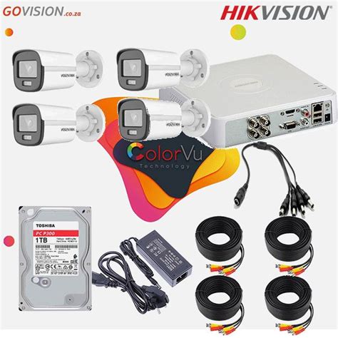 Hikvision 1080P ColorVu 4 Channel DIY CCTV Kit With 2MP ColorVu Bullet