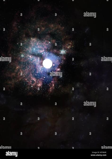 View Of Full Moon On Starry Sky Stock Photo - Alamy