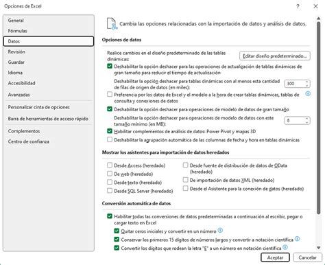 Excel Configurar Datos Desde Opciones F Cilmente