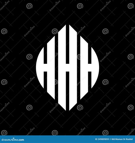 HHH Circle Letter Logo Design With Circle And Ellipse Shape HHH