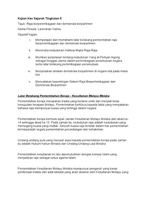 Contoh Objektif Kajian Kes Sejarah Tingkatan 5 Format Kajian Kes Bab