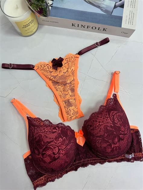 Conjunto De Lingerie Perfetto Marsala Laranja Energia Dolce Pecado