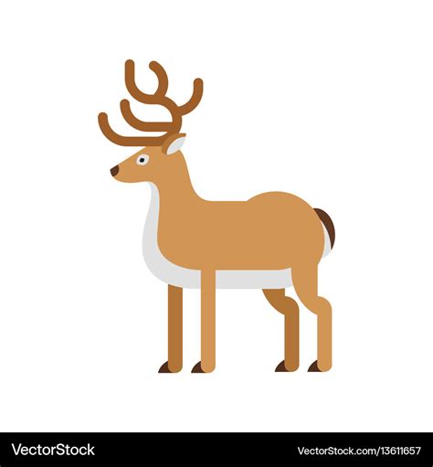 Flat Style Deer Royalty Free Vector Image Vectorstock