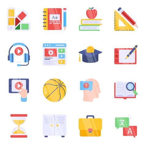 Pack Of Learning Flat Icons 6444567 Vector Art At Vecteezy