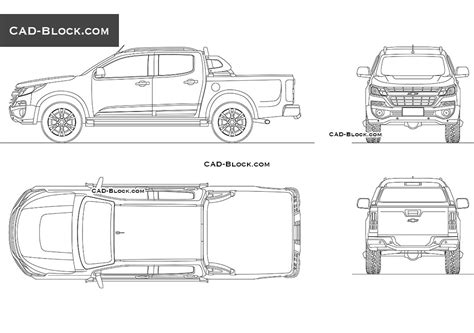 Autocad Drawing F Ford Pick Up Regular Cab Top View Dwg Off