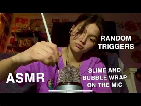 ASMR RANDOM TRIGGER ASSORTMENT SLIME AND BUBBLE WRAP ON THE MIC