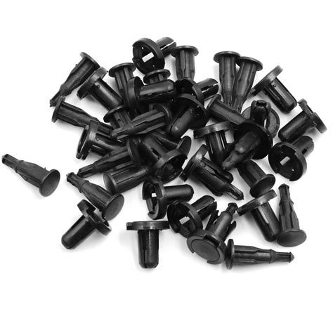 Pcs Mm Hole Black Car Fender Plastic Rivets Push Pin Fastener Clips