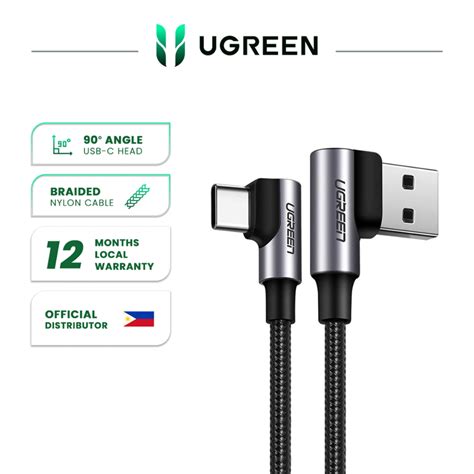 Ugreen Usb C Qc Fast Charger Cable 3a 90 Degree Ph Shopee Philippines