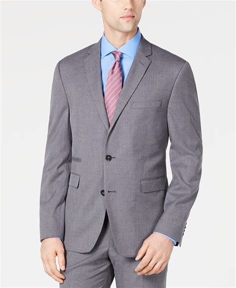 Vince Camuto Mens Slim Fit Stretch Wrinkle Resistant Gray Textured