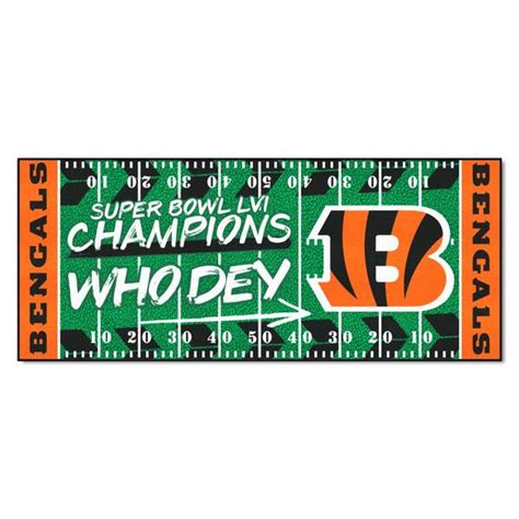 Fanmats Cincinnati Bengals Green Super Bowl Lvi Ft X Ft Football