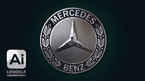 Mercedes Benz Brand Logo Symbol With Name White Design German Car ...