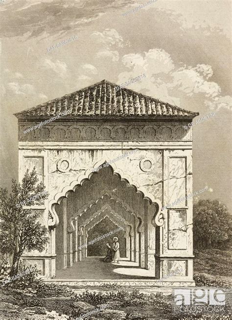 Babur's Tomb in Kabul, Afghanistan, engraving by Lemaitre and Gibert from Afghanistan by Xavier ...