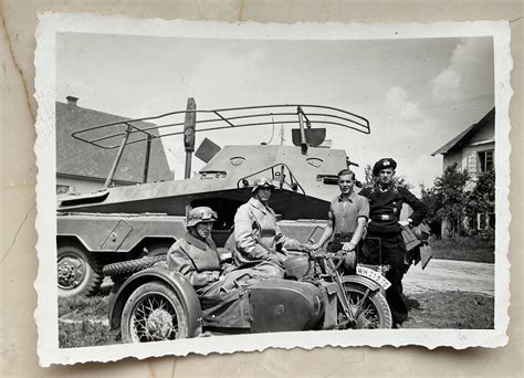 Photo Panzersp Hwagen Gespann Polenfeldzug Wehrmacht Panzerbarett Pd