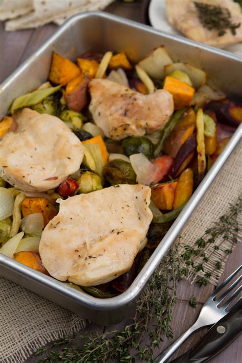 Maple Dijon Roasted Veggies And Chicken Healthful Pursuit