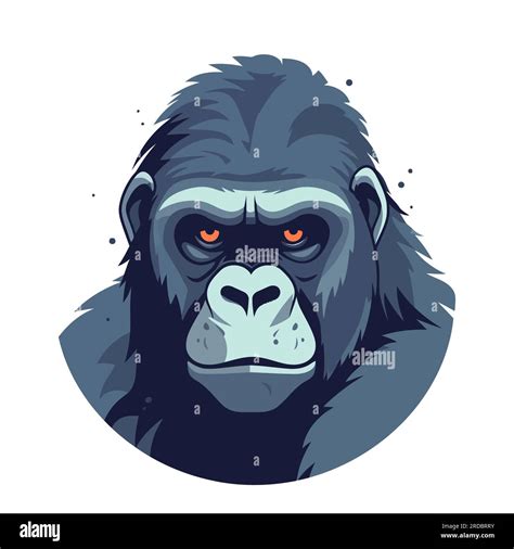 Gorilla head logo design. Abstract drawing gorilla face. Cute gorilla face isolated. Vector ...