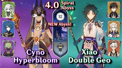 NEW SPIRAL ABYSS 4 0 C0 Cyno Hyperbloom C1 Xiao Double Geo Floor