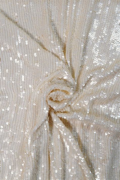 Sequin Fabric Ivory Villisilkki Fabrics Online